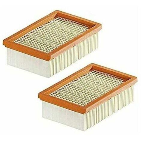 Juego de 2 filtros de recambio para aspiradora Karcher Wd4 Wd5 Wd6 Mv4 Mv5 Mv6, plisados planos (1/4)