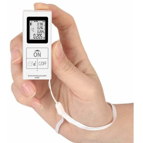 Medidor de distancia láser portátil, minicinta métrica infrarroja digital recargable, herramienta de medición para uso doméstico, 30 m (98 pies), 1 unidad (1/5)