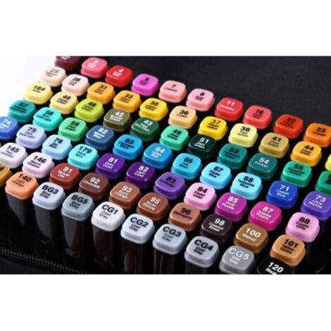 Marcadores de alcohol de 80 colores, marcadores permanentes de doble punta, prácticos y convenientes (1/4)