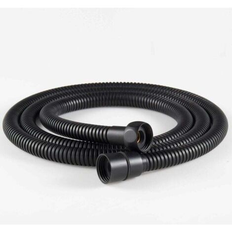Manguera de ducha flexible de repuesto fabricada en acero inoxidable 304 con accesorios de latón. Manguera de ducha para RV. 1,5 m/59 pulgadas negro- (1/5)