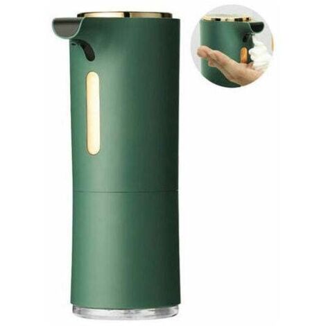 Dispensador automático de jabón líquido en espuma, sin contacto, funciona con pilas, para baño y cocina, color verde (1/5)