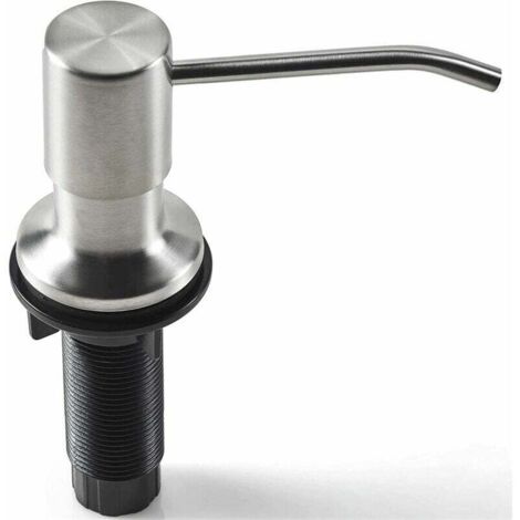 Dispensador de jabón lavavajillas empotrado para fregadero de cocina (ACERO INOXIDABLE NÍQUEL CEPILLADO) Fabricado en acero inoxidable, con depósito de gran capacidad de 500 ml, fácil llenado superior (1/5)