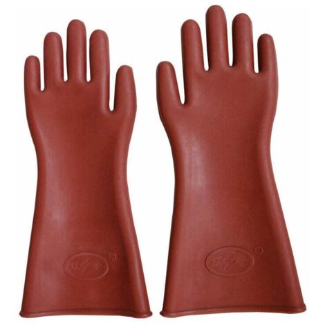 Guantes de trabajo de goma para electricista con cubierta de seguridad, aislamiento de 12 kV (cantidad: 1 juego) (1/5)