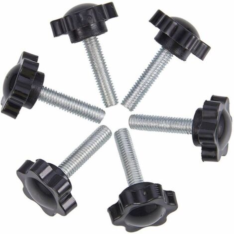 Paquete de 6 tornillos de mariposa M8 x 25 mm, abrazadera de plástico moleteada con perilla de estrella (1/5)