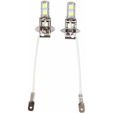 Bombillas LED H3 de 6500 K, 2 unidades, H3 5050, blancas, 9 SMD, xenón, CC 12 V, para faros antiniebla delanteros de coche, 6500 K, xenón, blancas, para coche