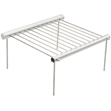 Mini parrilla de carbón portátil para acampar, desmontable, de acero inoxidable cromado, para picnics, camping, barbacoa, senderismo, viajes al aire libre, fácil montaje y desmontaje. (1/5)