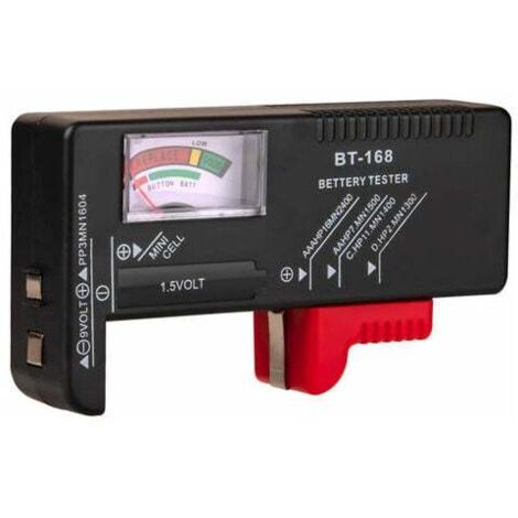 Comprobador de batería universal para el hogar, comprobador de batería para audífonos, comprobador de voltaje para pilas AA, AAA, C, D, 9 V, 1,5 V y pilas de botón, Fonepro