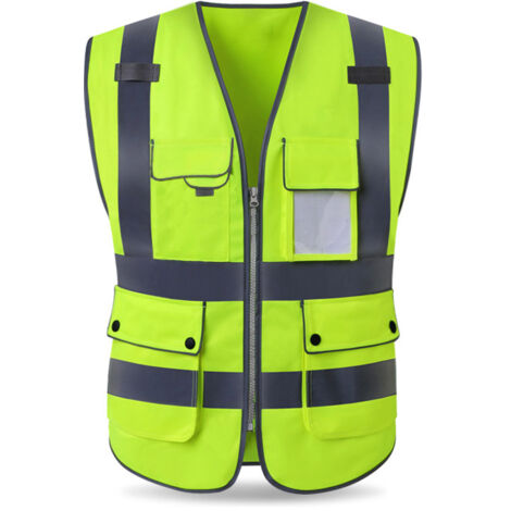 Chalecos de construcción de alta visibilidad, camisetas de seguridad, ideales para hombres y mujeres, estándar ANSI/ISEA, talla única (amarillo) (1/5)