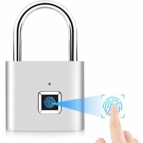 Cerradura inteligente con huella dactilar y carga USB, candado impermeable IP65 para taquillas, maletas, mochilas, etc. Puede admitir 10 juegos de huellas dactilares.