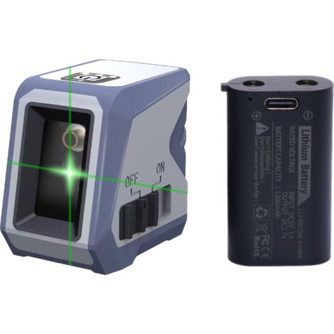 Nivel láser autonivelante, nivel láser de línea cruzada verde, con modo de pulso manual autonivelante, resistente al agua IP54, (1/5)