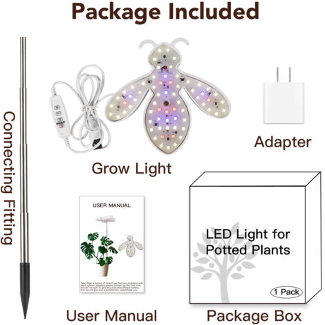 Lámpara LED telescópica para cultivo de plantas, anillo de luz Little Bee Angel para suculentas y bonsáis