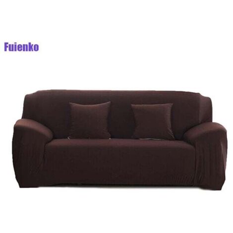 Funda de sofá elástica de 3 plazas con reposabrazos, 190-230 cm, color marrón café