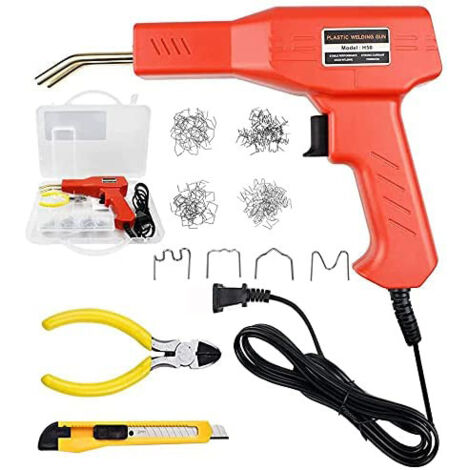 Kit de reparación de plástico 2 en 1 para parachoques de coche, soldadora de plástico de 220 W, con soldadora de plástico para reparación de parachoques. (1/2)