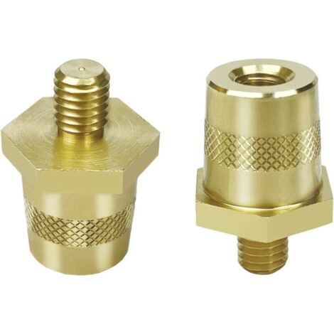 Conector de terminal de batería para puerta corrediza (paquete de 2), terminal de batería de latón para automóvil, adaptador de terminal con rosca superior, adaptador de extensión de terminal de carga (1/5)