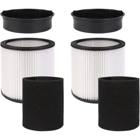 Paquete de 2 filtros de repuesto HEPA con tapa, compatibles con aspiradoras Shop-Vac 90304, 90350, 9033, 903-04-00, 9030400 y 90585 de 5 galones en adelante. (1/5)
