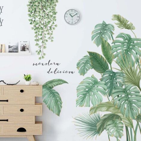 Pegatinas de pared de plantas tropicales, pegatinas de hojas de palma de plantas tropicales, pegatinas de pared de plantas tropicales, pegatinas de pared de plantas tropicales adecuadas para dormitori (1/5)