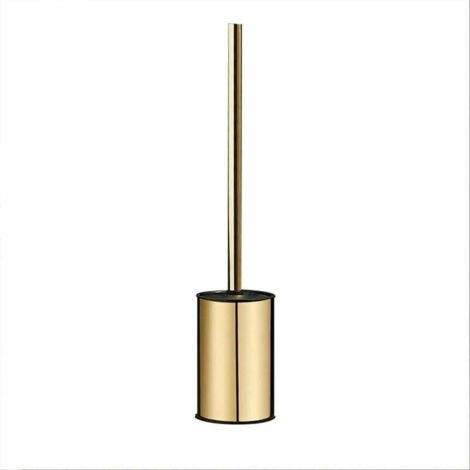 Escobillero redondo de acero inoxidable 304 para baño, dorado, para montar en la pared (dorado)
