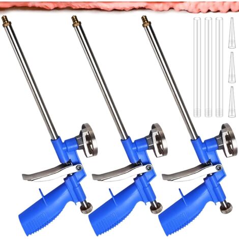 Pistola de espuma para construcción, paquete de 3, para uso doméstico y profesional (azul) (1/5)