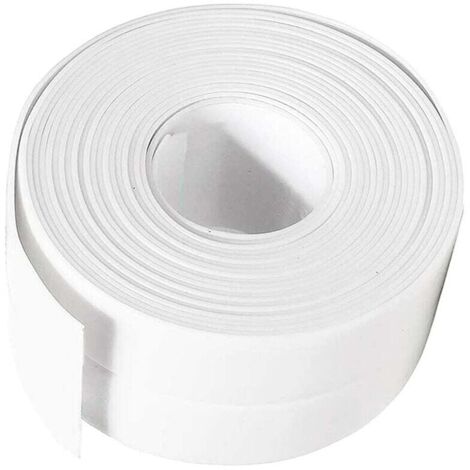 Cinta selladora de silicona blanca para baño, cinta de sellado, tira de sellado autoadhesiva impermeable de PE para bañera, ducha, inodoro, cocina, fregadero, suelo, pared y protección de esquinas.