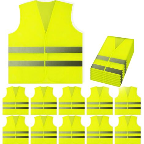 Chalecos de seguridad reflectantes de alta visibilidad con rayas amarillas y plateadas para hombres, mujeres, trabajadores, motociclistas, corredores, topógrafos, voluntarios, patrullas y construcción (1/5)