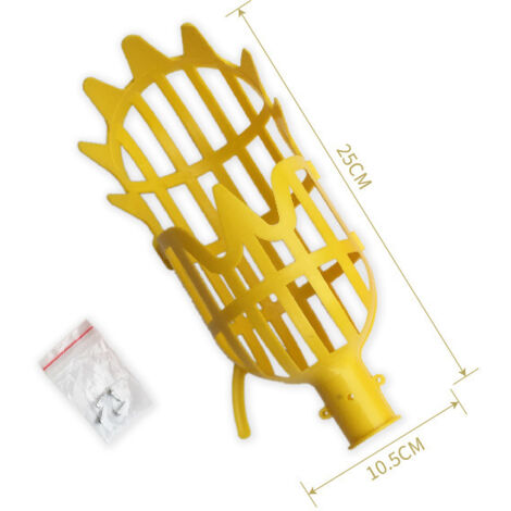 Cabezal recolector de frutas de plástico, cesta recolectora de frutas de plástico, sin soporte, fácil de montar, apto para el hogar, huertos, parques, granjas, gaitas, limones, cerezas, etc. - Amarill (1/5)