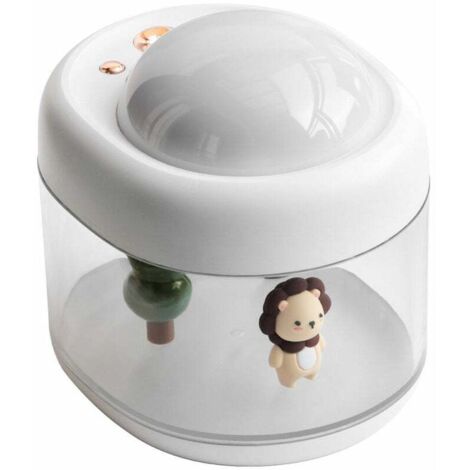 Humidificador doméstico pequeño giratorio con luz nocturna y proyector de estrellas (White Lion) (1/5)