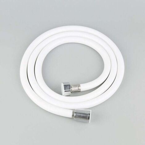 Mangueras de ducha de silicona, resistentes a altas temperaturas y fugas de agua, antienredos y antidobleces, color blanco. (1/5)