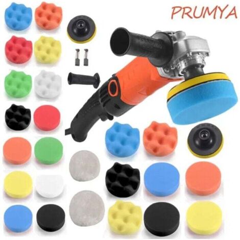 Pulidora rotativa para automóviles de 1200 W, disco de pulido de 100 mm y 125 mm, 600 a 8800 RPM, 6 velocidades, con 29 accesorios (1/5)