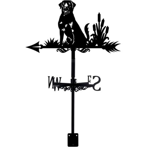 Veleta de hierro forjado para perro, veleta de metal con forma de animal, color negro (1/5)