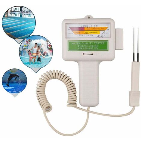Medidor electrónico de cloro y pH para piscinas – Herramienta de calidad del agua – Rango de cloro 1,2-1,7 ppm – Rango de pH 7,2-7,8 (1/5)