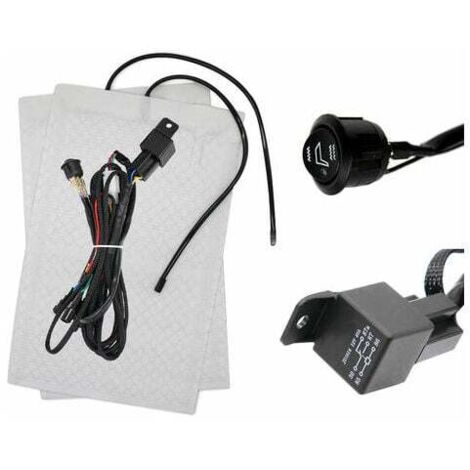 Kit de calefacción de asiento automático con ajuste alto/bajo, 1 cojín de asiento, 1 cojín calefactor de asiento con interruptor redondo, kit de asiento calefactado (1/5)