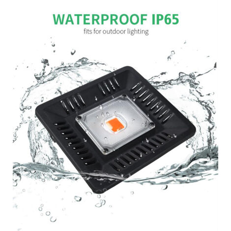 Lámpara LED para plantas de 50 W, COB impermeable IP67, espectro completo, para interior, invernadero.