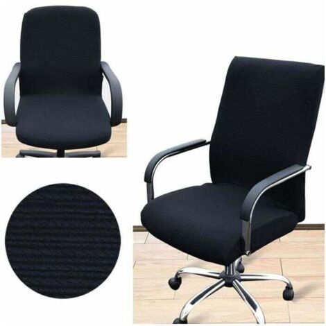 Funda para sillas giratorias de oficina, fundas de silla elásticas universales, práctica funda de silla negra extraíble y lavable