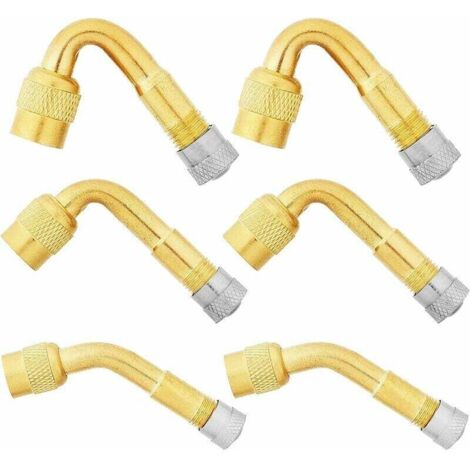 extensiones de válvula de neumático, 45°, 90°, 135°, adaptador de extensión de válvula de neumático, conector de codo extensor, boquilla de inflado en ángulo para coche, camión, motocicleta, bicicleta (1/5)