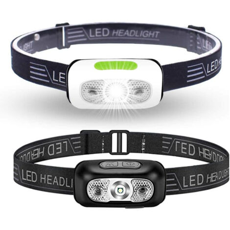 Linterna frontal LED ultrapotente con 3 modos de iluminación, resistente al agua IPX4, recargable y portátil con luz roja para pesca, camping, ciclismo y senderismo.