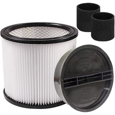 Filtro de cartucho de repuesto con tapa, compatible con filtros de espuma ShopVac 90350, 90304, 90333 y 90585, se adapta a la mayoría de aspiradoras en seco y húmedo de 15 litros (1/5)