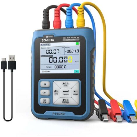 Generador de señales, calibrador y transmisor de corriente ajustable de 0-10 V y 4-20 mAh con pantalla LCD de 2,4 pulgadas.