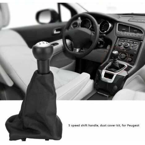 Kit de funda para pomo de cambio de marchas de 5 velocidades para coche, compatible con modelos 207/307/406, manual/automático, de repuesto. (1/4)