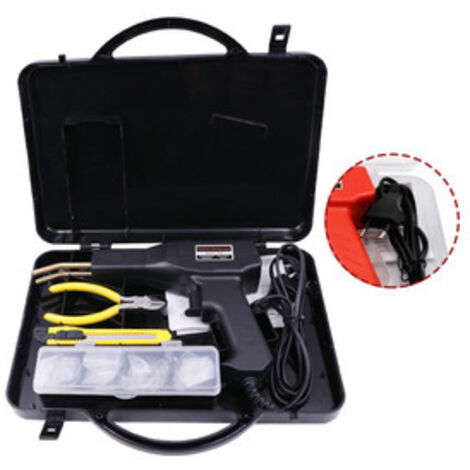 Soldador de plástico de 50 W, pistola de soldar con 200 grapas calientes, kit de reparación de parachoques de coche, herramienta para reparar grietas en la carrocería. (1/2)