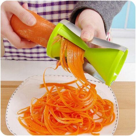Cortador de verduras en espiral - Espiralizador manual multifunción para espaguetis, zanahorias, pepinos, calabacines y espárragos (verde, 1 unidad) (1/5)