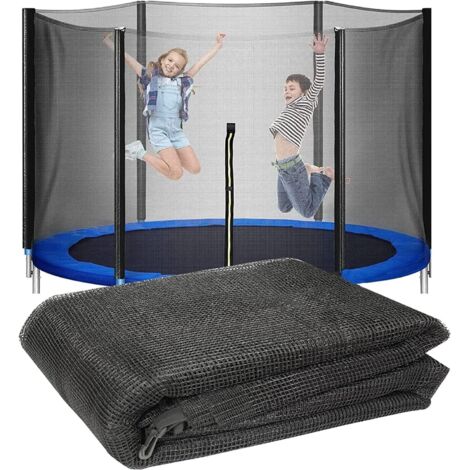 Red de seguridad para trampolín con cremallera para protección de trampolín de repuesto (tamaño: 16 pies, 6 pies, 12 postes)