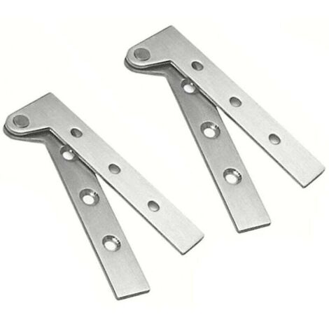 Paquete de 2 bisagras pivotantes ocultas de acero inoxidable para puerta, rotación de 360 grados, bisagra de cuchilla descentrada de 4 posiciones.