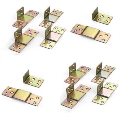 10 piezas de metal grueso invisible para muebles, accesorios de conexión para cama, bisagra de cama, soporte de barra cuadrada de madera, soporte de viga de cama, conector de hardware (1/3)