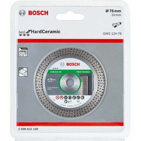 Disco de corte de diamante ideal para cerámica (para cerámica, Ø 76 mm, diámetro interior: 10 mm, accesorios para amoladoras angulares)