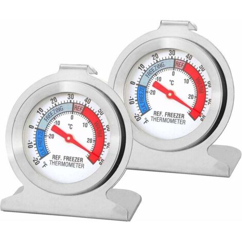 Termómetro para refrigerador, termómetro digital para pruebas de refrigeradores, termómetro para refrigerador, termómetro para congelador, termómetro pequeño, redondo y preciso, seguridad y calidad. (1/5)