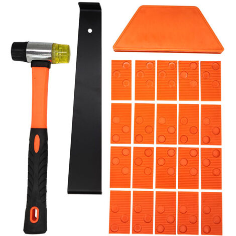 Kit de 23 piezas para suelo laminado, mazo de goma de doble cara con taco de impacto resistente, barra de dominadas de acero resistente y espaciadores para suelos laminados.