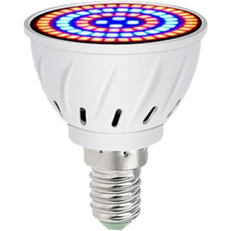 Luz de cultivo de 60 LED E14, espectro completo, para plantas de jardinería, 220 V, para interiores, plantas de interior, suculentas y jardín.
