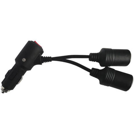 Cable alargador para encendedores de 1 a 2, toma doble con interruptor, cable divisor en Y de 18 AWG con fusible de 18 A, adaptador divisor de 12 V/24 V para coches, barcos y motocicletas. (1/4)