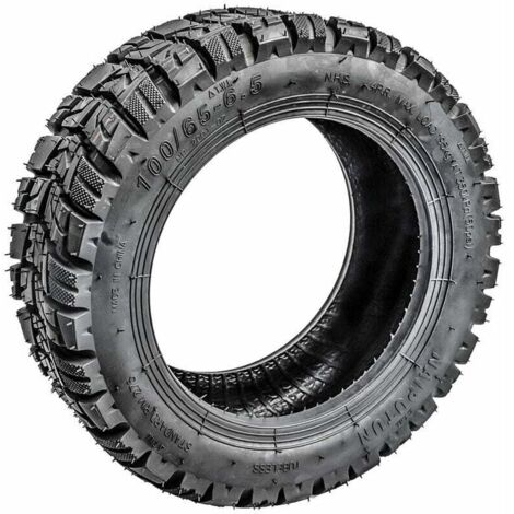 Neumático de vacío engrosado 100/65-6.5, neumático sin cámara todoterreno modificado para scooter eléctrico de 11 pulgadas con boquilla, color negro (1/5)