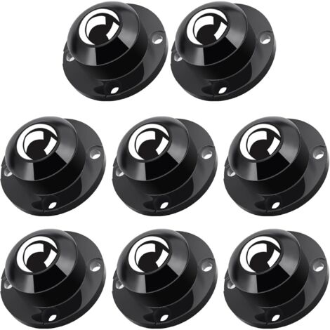 Ruedas para muebles, ruedas universales giratorias de 360°, ruedas de acero autoadhesivas de 2,4 pulgadas para muebles pequeños, ruedas planas para pequeños electrodomésticos de cocina (gris y negro, (1/5)